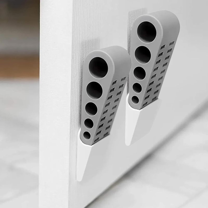 LETNERNY-Lot De 2 Butoirs De Porte En Caoutchouc Durable Antidérapant, Bloc Porte Interieur, Pour Tous Les Types De Surfaces Intérieures Et Extérieures Maisons, Écoles, Bureaux, Garages (Gris)