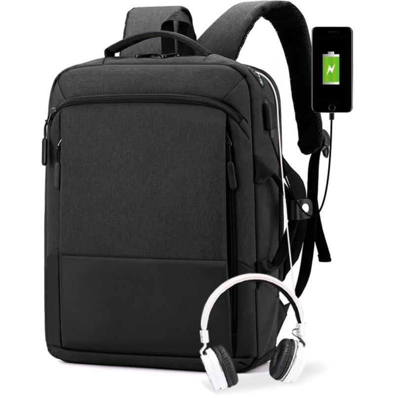 LETNERNY-Sac À Dos Pour Ordinateur Portable Pour Homme, Sac À Dos Avec Port Usb, Résistant À L'Eau, Grand Sac Pour Ordinateur Portable De 15,6