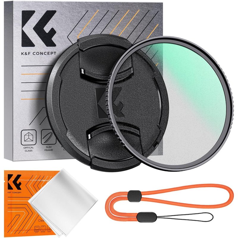 55 mm Black-mist 1/4 Diffusion Filter and Lens Cap and Cloth and Small Strap for K Series Camera Lens