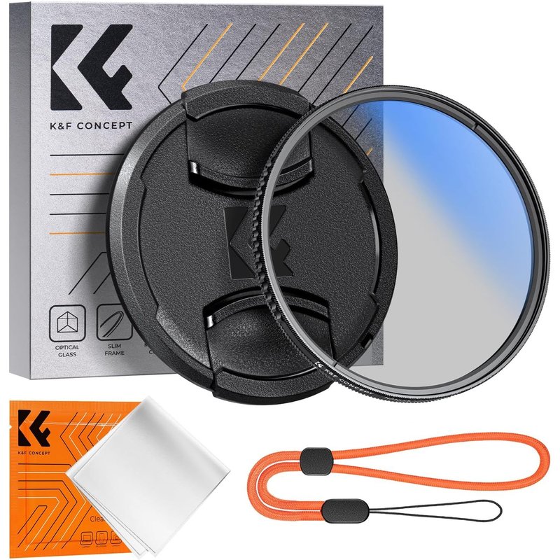 Polarising Filter 55 mm Circular + Lens Cap + Microfibre Cleaning Cloths + Multi-Layer Elastic for Photo-K Series Camera