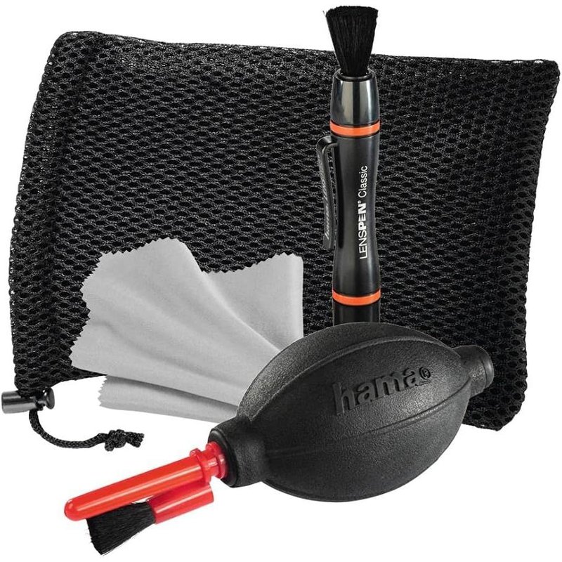 4 in 1 Camera Cleaning Kit Optic Dry (Dry Cleaning Kit with Lenspen Pen + Microfibre Cloth + Pear, for Photo Lens, Filter, APN, SLR Camera, Binocular, Screen)