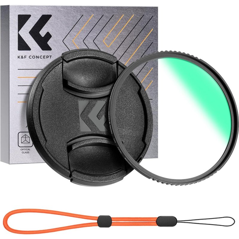 37 mm UV Filter Protection and Lens Cap and Strap for K Series Camera