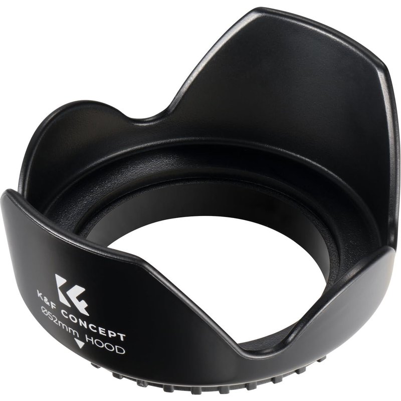 52mm Lens Hood and Cleaning Cloth Compatible with DSLR Camera Lens