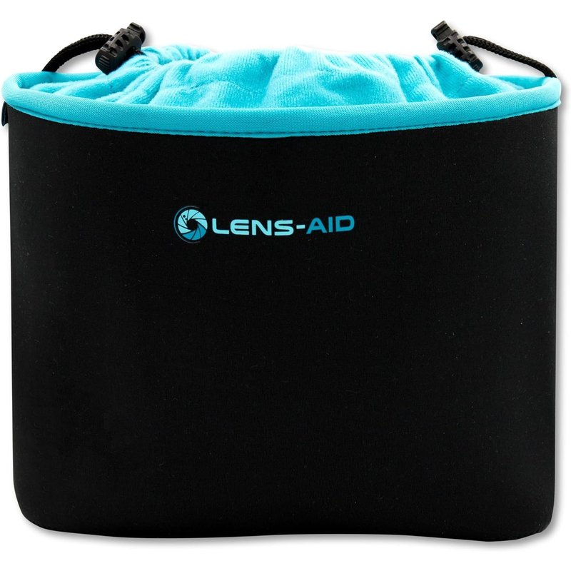 Neoprene Camera Case with Fleece Lining: Case, Pouch to Protect Cameras, Black / Blue, Modern