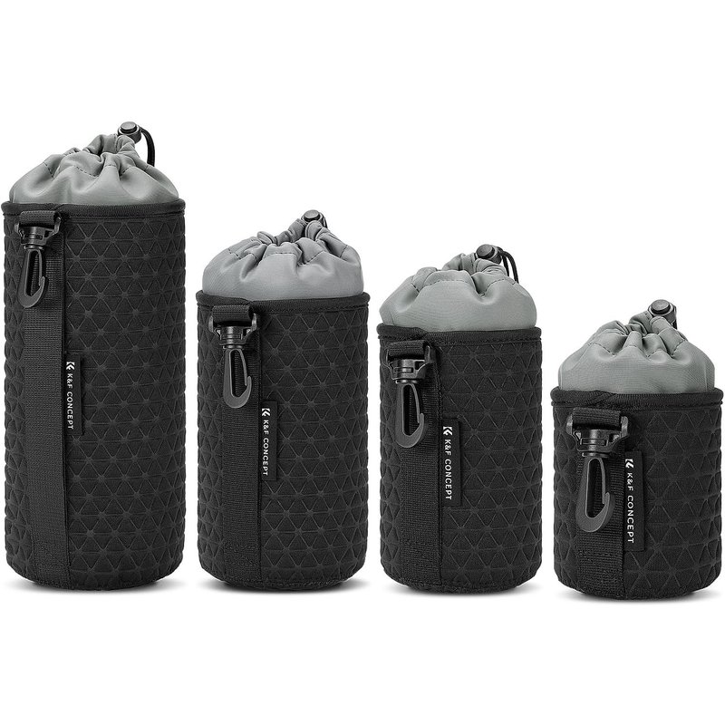 4 x Lens Covers, Thick Lens Protective Dust Bag for DSLR Camera Lens