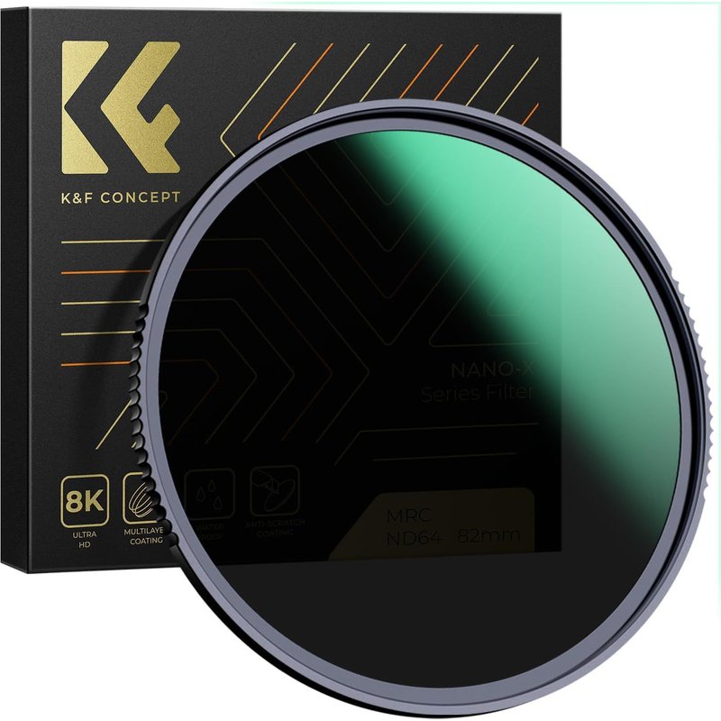 ND64 Filter 55 mm 6 Stops Neutral Grey Nano-X HD Water Resistant Anti-Scratch for Digital Camera Lens