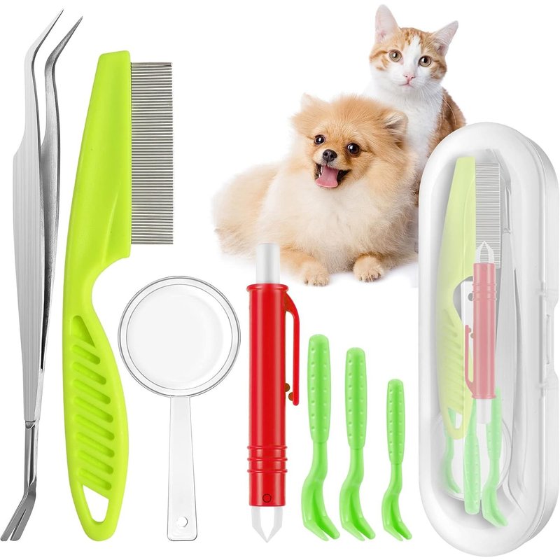 Set Of 7 Tick Tick Tires For Dogs And Cats, Anti-Tick Accessories, 3 Tick Ticks, Tick Clips, Stainless Steel Tick Hooks, Tick Tick Ticks For Humans And Cats Dogs, Removes Ticks Easily