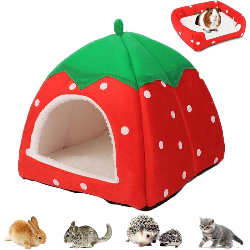 Cuddly Guinea Pig Bag, Guinea Pig Accessory, Dwarf Rabbit, Chinchillas, Hamster (Strawberries)