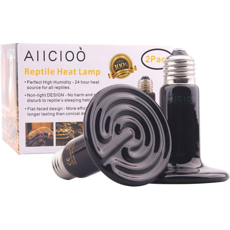 Lampada Riscaldante Ceramica Infrarosso Riscaldante - Animal Durevole Lampada Per Rettili Nessuna Luce E27 220-240v (50w, 2 Pcs)