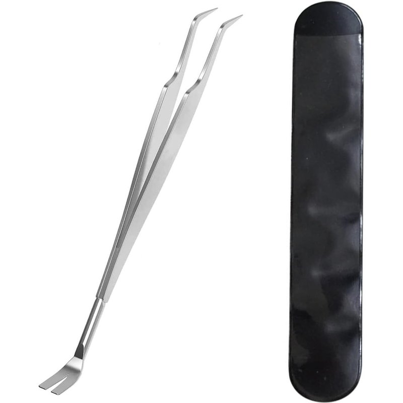 Tick Pliers, 2 In 1 Stainless Steel Tick Pliers, Professional Metal Tick Hooks With Case, For Humans, Dogs, Cats, Pets