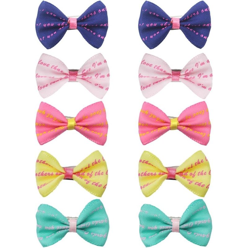 10 X Hair Clips For Dogs For Dogs, Grooming Accessories, Bowknot For Small Dogs For Cats And Girls
