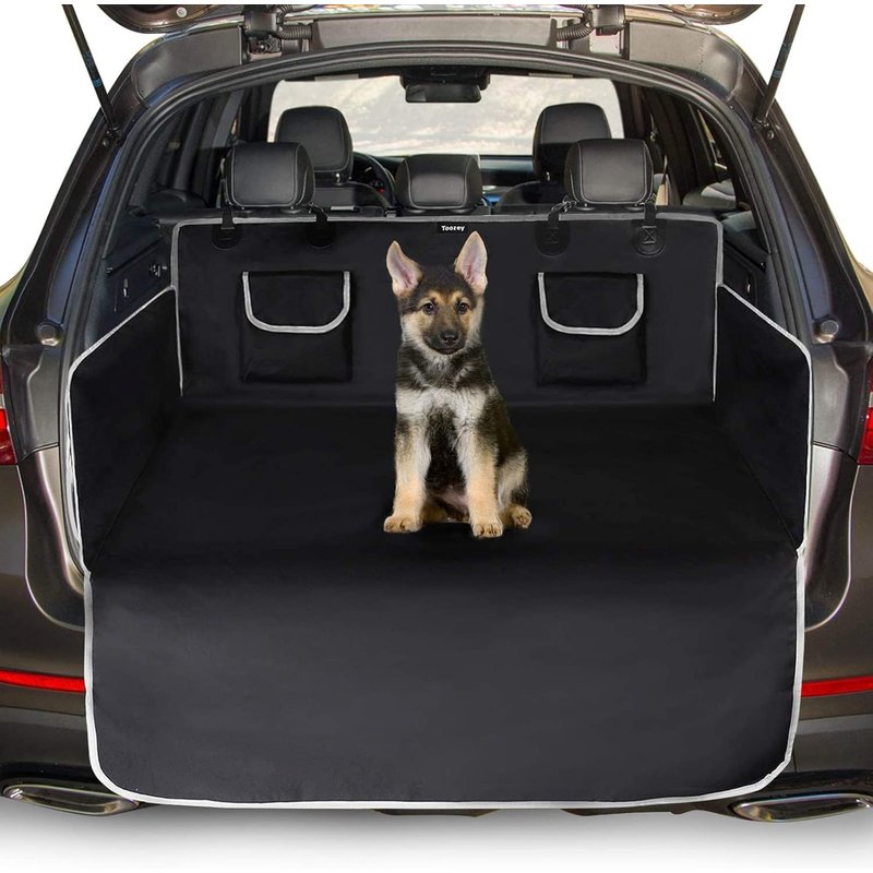 Dog Boot Protector With Side Protection - Universal - Heavy Duty Dog Protection Mat - Black - Grey Edge