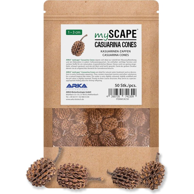 Casuarina Cones - 50 Pieces - Natural Water Conditioner, Creates Conditions Similar To Those Of The Tropics In Freshwater Aquariums, Ideal For Shrimps.