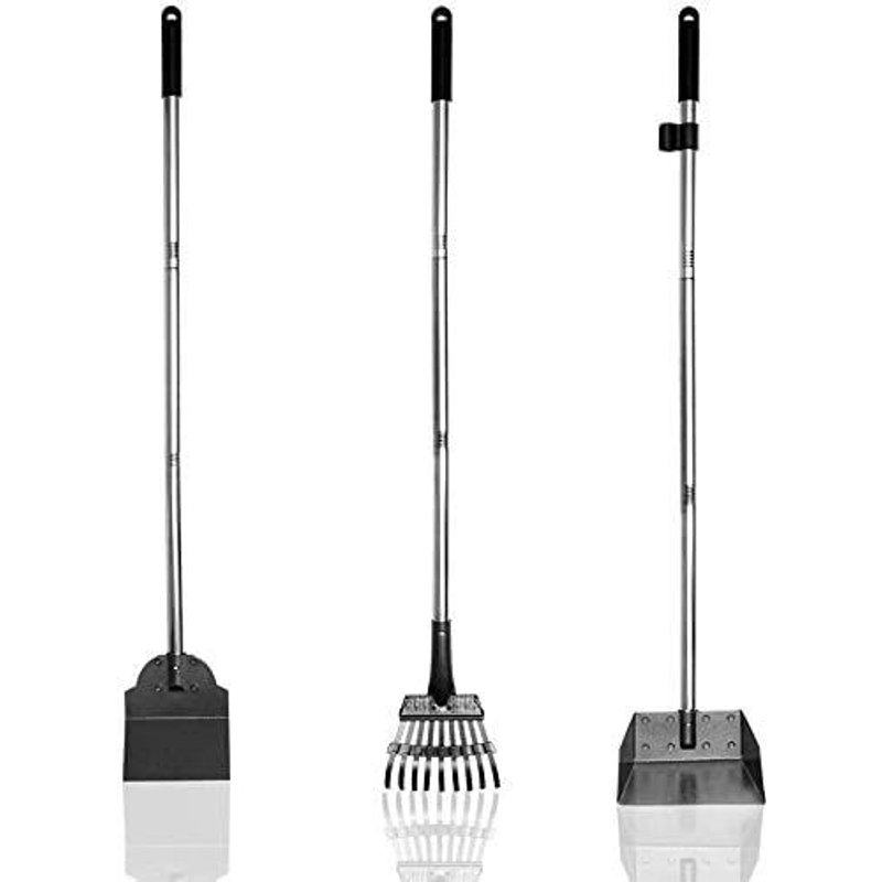 Scoop Scoop For Dogs And Metal Rake, Garden Poop Picking Kit, 106 Cm Long Handle, Kit 3 Pack