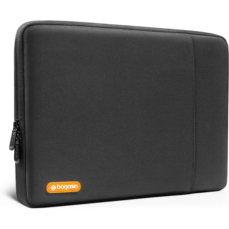 Laptop Sleeve 13-13.3 Inch Compatible with MacBook Air/Pro and MacBook Pro 14 (M3 M2 M1 Pro Max, 2024-2021), Polyester Vertical Sleeve - Black