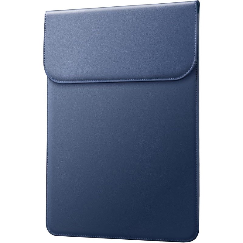 Slim Laptop Sleeve for MacBook Pro 14 Inch (M4/M3/M2/M1, 2021-2024), PU Leather Case with Magnetic Closure (Navy)