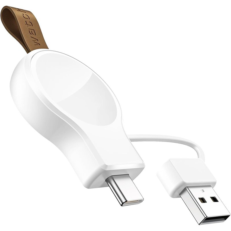 Chargeur pour Apple Watch, Chargeur pour iwatch à Chargement Rapide sans Fil, USB C & USB A, Chargeur de Travel Magnétique pour Apple Watch Ultra2/1, 9 8 7 6 5 4 3 2 1 SE, Blanc