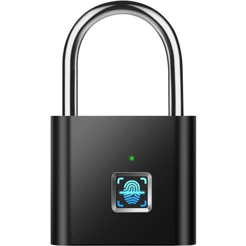 Cadenas intelligent à empreintes digitales - Rechargeable par USB, compact et durable, en alliage de zinc avec accès à 10 empreintes digitales pour une sécurité optimale