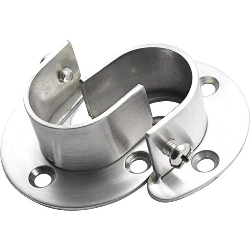 Douilles de poteau de penderie en acier inoxydable, 2pcs Extrémité de tige de penderie robuste soutient le support de tige de bride avec vis, en forme de U, Installation / Retrait facile 32MM