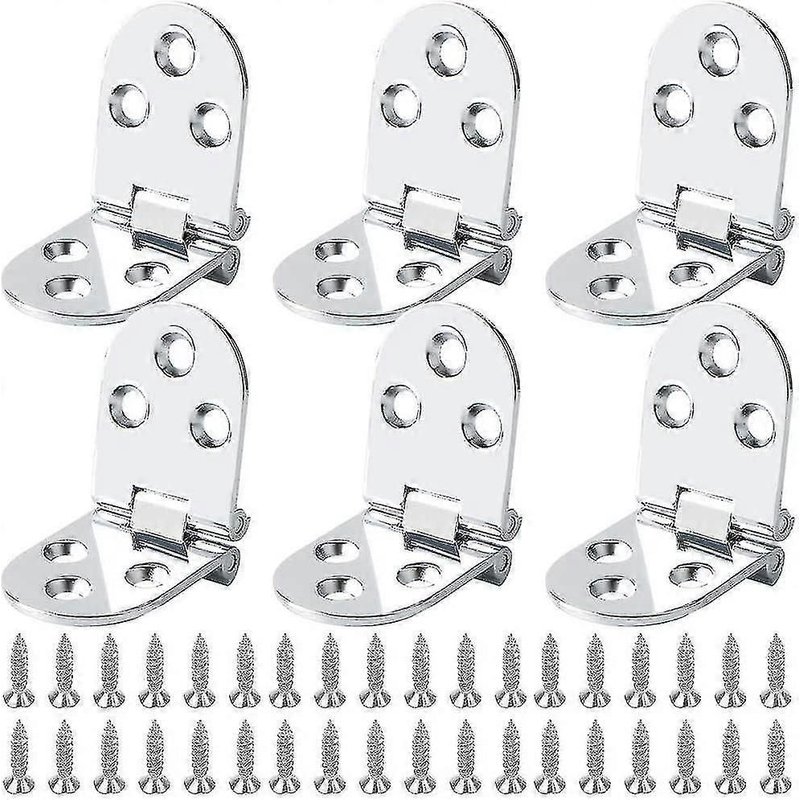 6pcs Plat Porte Cabinet Pliable Charnires Tale,Table Mane Coudre Charnire Flip Pliable Alliage Zinc,Flip Top Charnire Avec Vis,Argent