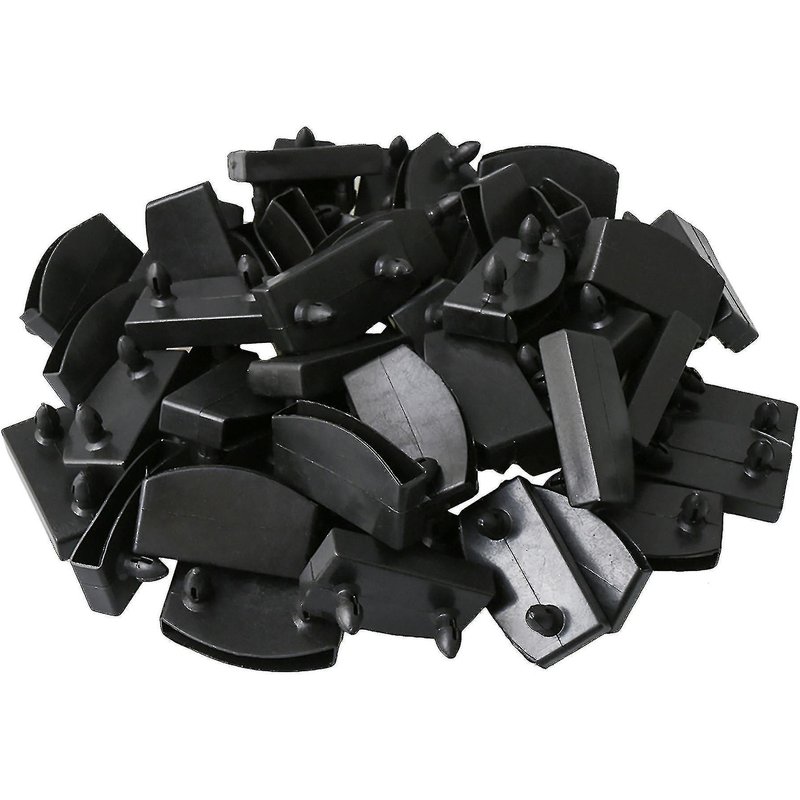 50pcs Lit Latte Plastique Embouts Supports 55mm Noir -Yu