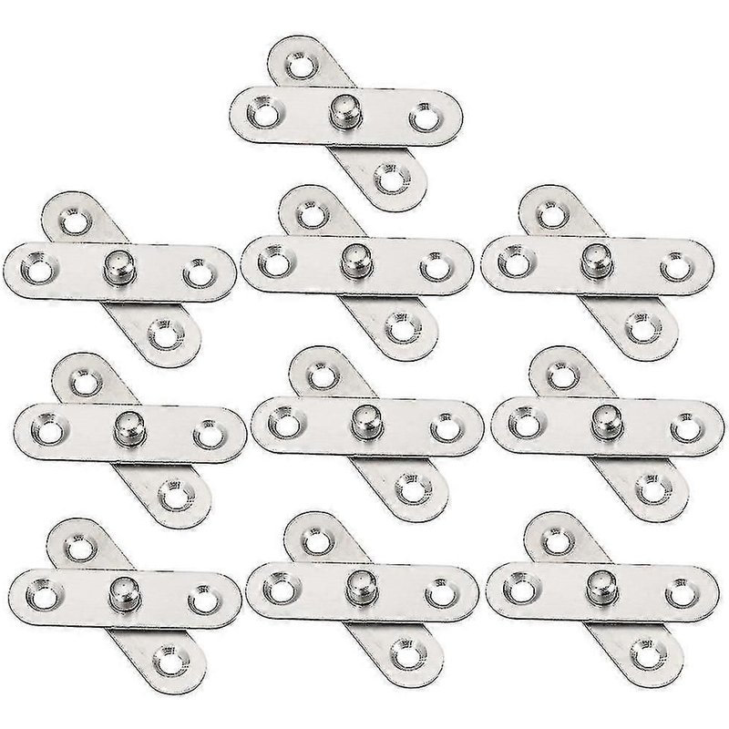 10pcs 360 Degrés Rotatif Charnières De Porte Domestique En Acier Inoxydable Charnières De Haut En Bas Charnière D'emplacement Charnière De Meuble Cachée (Argent)