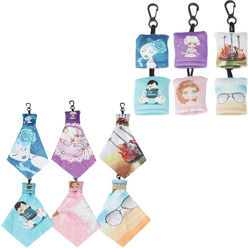 LETNERNY-Lot De 12 Chiffons De Nettoyage Pour Lunettes, Porte-Clés, Chiffons De Nettoyage Pour Lunettes, Chiffons De Nettoyage Amovibles Pour Lunettes, Miroirs, Écrans