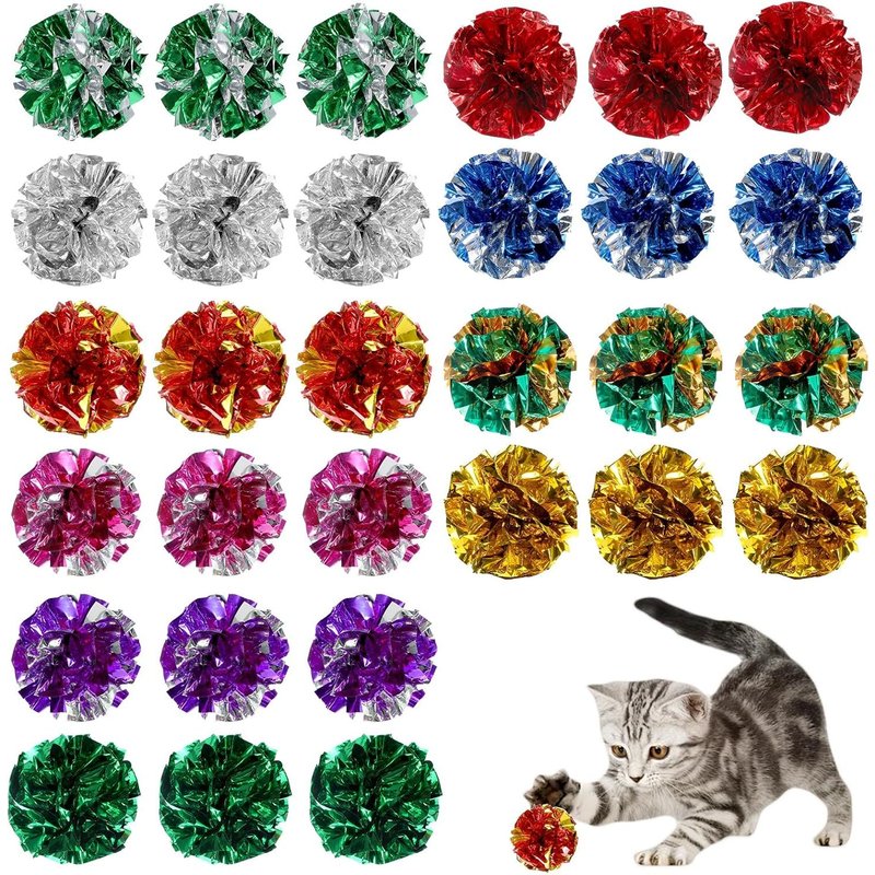 Letnerny-Lot De 30 Balles Froissées Interactives Pour Chat De 6,9 Cm - Jouet Coloré Pour Entraînement À Mâcher Et À Chasser - Jouets Pour Chatons D'intérieur Pour Garder La Forme Active