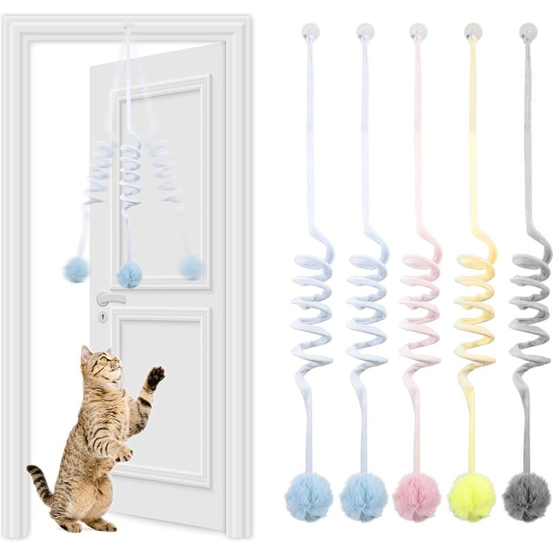Letnerny-Lot De 5 Jouets Pour Chat - Cadre De Porte Suspendu - Jouet Interactif Pour Chat - Jouet Intelligent - Rétractable - Jouet Pour Chaton