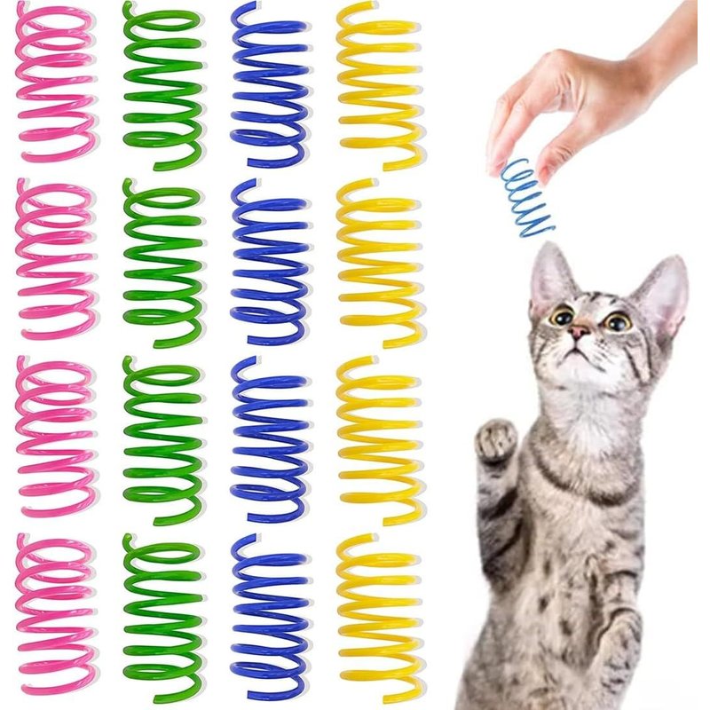 Letnerny-Jouet Ressorts Chat,16 Pcs Ressort Jouet Chat, Jouet Ressort Pour Chat, Jouets Chat, Chat Ressort En Spirale En Plastique Jouet