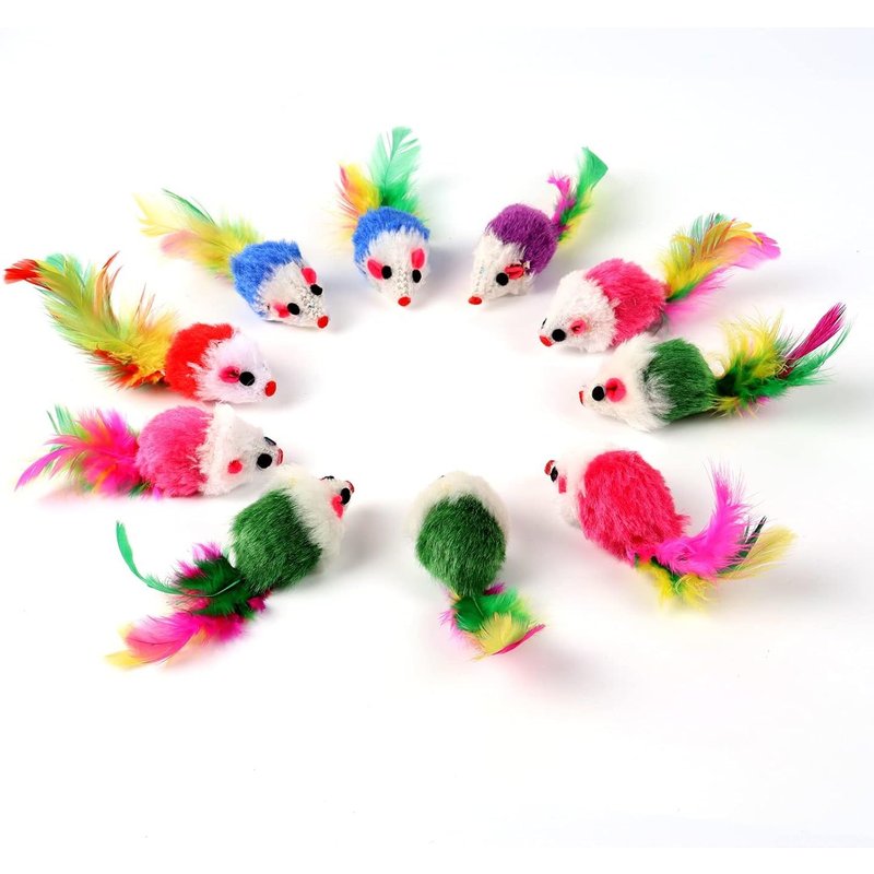 Letnerny-10 Pcs Jouet Pour Chat¿Souris Jouet Pour Chat¿Jouet Souris Chat¿Pour L'interaction Avec Les Animaux De Compagnie Jouets Pour Chatons Décompression Jeu Exercice (Couleurs Mélangées)