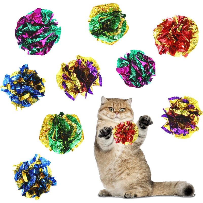 Letnerny-Lot De 20 Balles Froissées Pour Chat - 6 Cm - Boules Colorées À Mâcher Et À Chasser - Jouets Interactifs Pour Chat Et Chaton D'intérieur Pour Rester En Forme Et Actif, Chat Accessoire