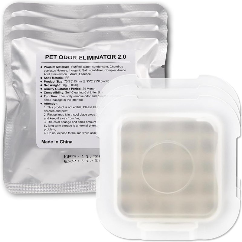 Pet Odor Eliminator 2.0 Pour Bac À Litière Autonettoyant,Désodorisant Pour Litière De Chat,Contrôle Des Odeurs De Toilettes Pour Chat,Désodorisant Pour Bac À Litière (3 Packs)