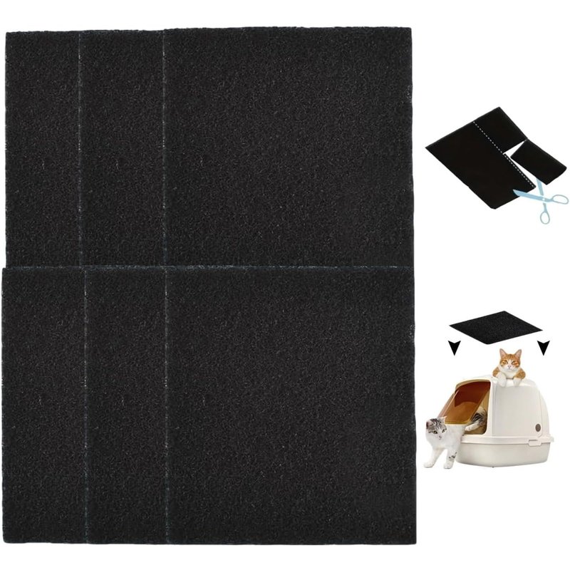 Filtres Litière Chat,6 Pièces Filtres À Charbon De Rechange Pour Litière,Filtres À Bacs À Compost Filtres À Charbon Actif,Filtre À Filtre À Charbon Pour Litière,10,5 X 11,5 X 0,5 Cm