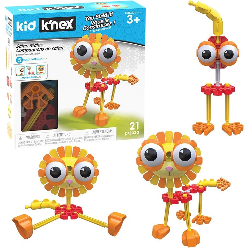 Youy-Kit De Construction Safari Mates,K'nex Kid,,85613,Jeu De Bricolage Pour Enfants Avec 21 Pièces,Jouets Éducatifs Pour Enfants,Jouets De Constructions À Partir De 3 Ans