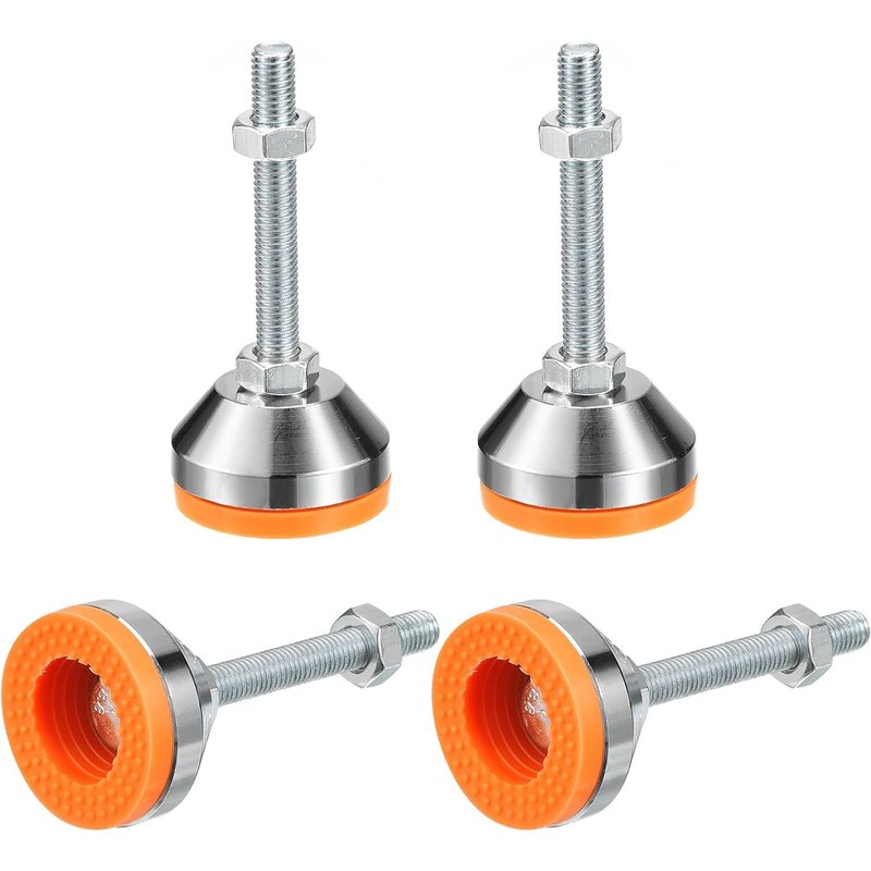 Lot De 4 Pieds De Table Réglables Antidérapants Et Antichocs En Acier Carbone M10 X 70 X 50 Mm, Avec Vis De Nivellement Pour Meubles Et Équipements D'atelier