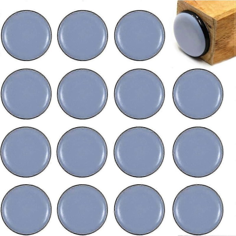 Adhésif Téflon Patins Meubles Coussinetsprotector Autocollant Téflon Meubles Adhésif Patins 25mm Rond 16pcs Curseurs