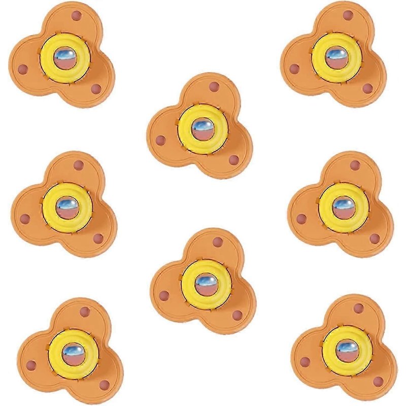 Pack De 8 Mini Roulettes Pivotantes Autocollantes En Acier Inoxydable,Poulie Rotative À 360 Degrés,Roues Universelles Pour Meubles,Boîte De Rangement,Bacs (Orange)
