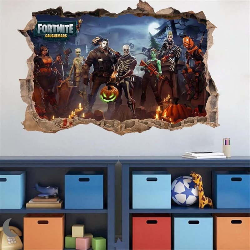 Sticker Mural 3d Pour Chambre De Garçon-Décoration Murale Pour Chambre D'enfant-Autocollant Mural-Autocollant De Jeu Vidéo-Fournitures De Fête D'anniversaire