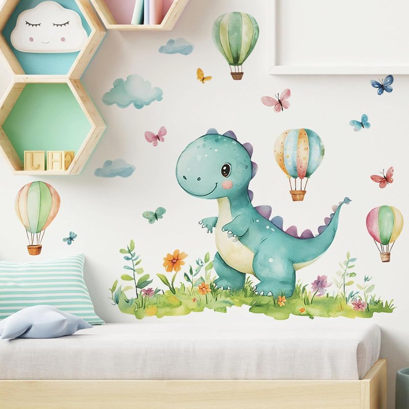 Stickers Muraux Dinosaure Grand,Autocollant Stickers Dinosaure Mural Mignon Muraux Mural Sticker 90cm X 29cm Décoration Dinosaur Chambre Pour Salon Bébé Chambre Enfants Pépinière,1 Pièces