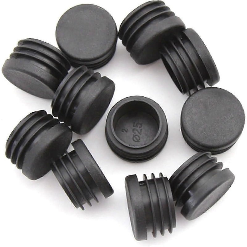 Bouchons En Plastique Noir De 25 Mm,Couvercles De Tube Rond Noir,Embouts Intérieurs Pour Chaises Bureaux Tables Pied Tuyau De Meubles,20 Pcs