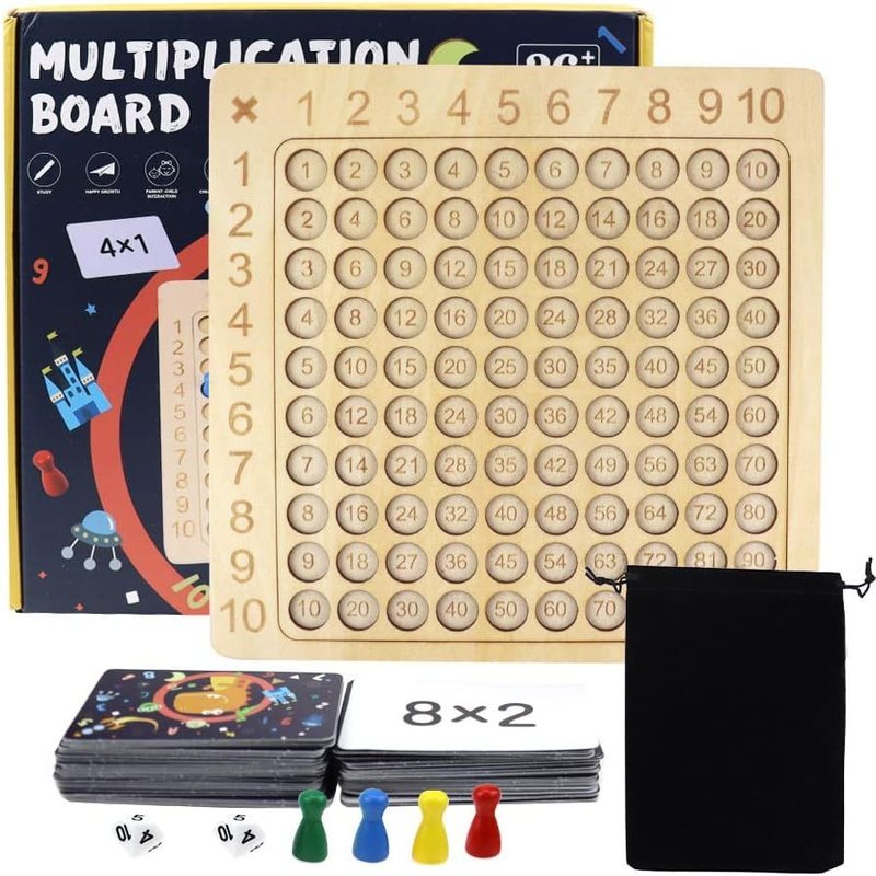 PLAY-Tableau De Multiplication En Bois Tableau De Multiplication Mathématique Jeu De Table De Multiplication Jouets Mathématiques Plateau Multiplication Jouet Pour Apprendre À Compter