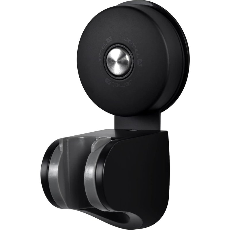 CAP-Support Pommeau de Douche - Support de douche Sans Percage Mural Support Pommeau Douchette réglable pour salle de bain Ventouse Support Mural Douchette 4 Angle réglable en Inox Noir