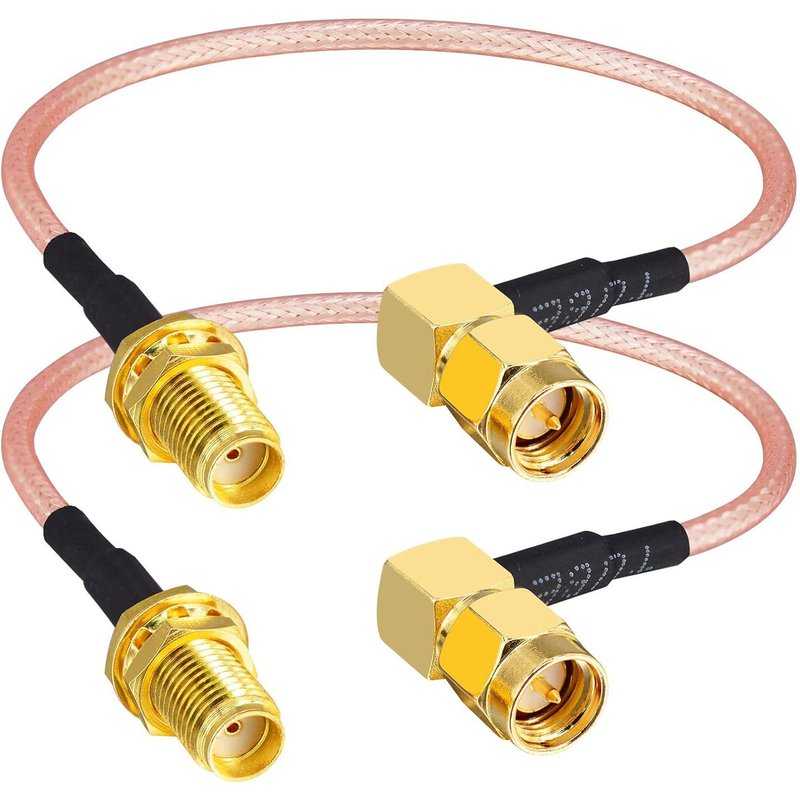 LETNERNY-Câble Sma 15Cm Sma Femelle À Sma Mâle À Angle Droit Rallonge Sma Coudé Rg316 15Cm Câble D'Antenne Wifi Câble Sma Mâle 90 Degrés Connecteur Sma Femelle De Cloison Pour Antenne Wifi 2Pcs