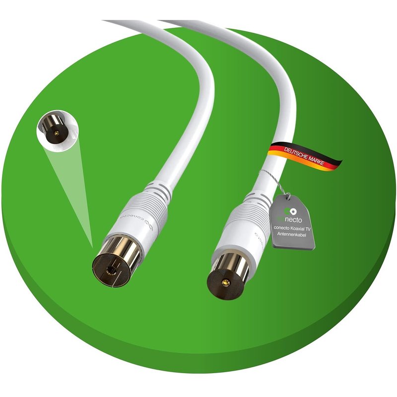 LETNERNY-Câble D'Antenne Sat Câble Coaxial Câble De Satellite Tv 3,00M Double Blindage, Connecteur Iec Sur Connecteur Iec Femelle, Pour Hdtv, Récepteur, Satellite, Dab, Radio, Blanc