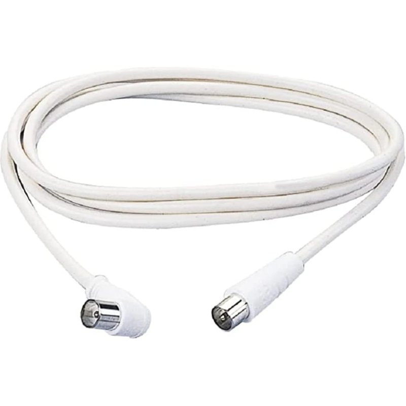 LETNERNY- Pp0619Xam Câble Coaxial De 1,5M Pour Connecter La Télévision À L'Antenne Blanche Avec Pr D'Antenne Tv Axiale, Fiche Mâle