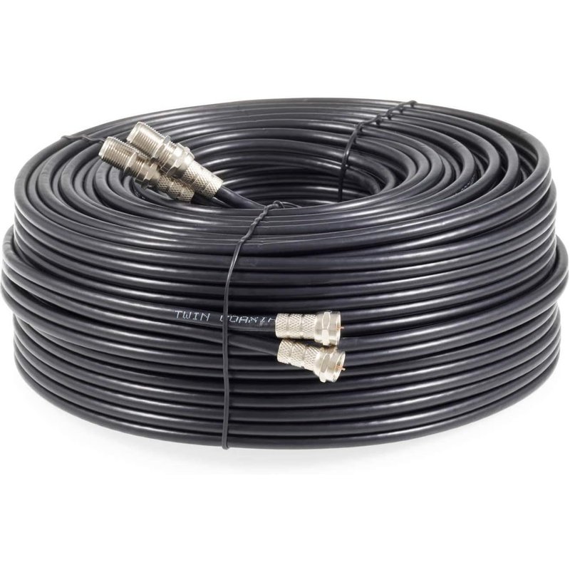 LETNERNY-Sky Satellites Kit D'Extension Câble Coaxial Satellite Double Connecteurs F Pour Sky Hd Et Freesat 10 M Blanc