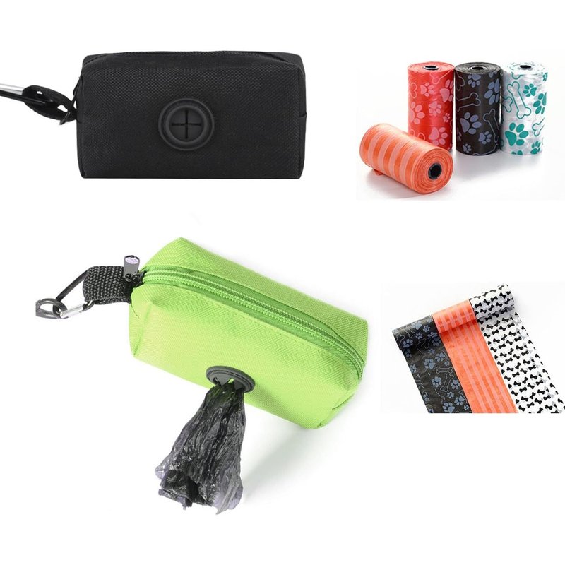 Letnerny-Lot De 2 Porte-Sacs Pour De Chien, 90 Unités De Sacs Hygiéniques Pour Chien, De Sac Universel Pour Mousqueton, Récipient Pour Chiens Pour Entraînement Et Marche (Noir Et Vert)