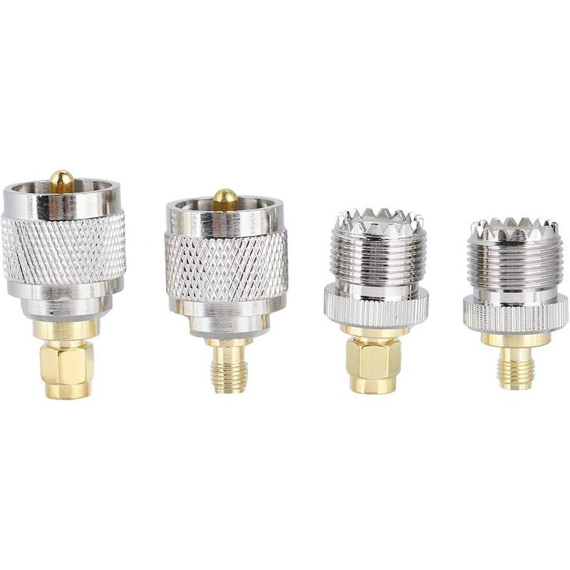 LETNERNY-4 Kit Connecteur D'Adaptateur Coaxial Rf D'Adaptateur De Connecteur, Adaptateur Sma À Uhf, Mâle/Femelle À Sma Femelle/Mâle, Adapté Aux Antennes, Périphériques Lan Sans Fil, Câbles Coaxiaux,