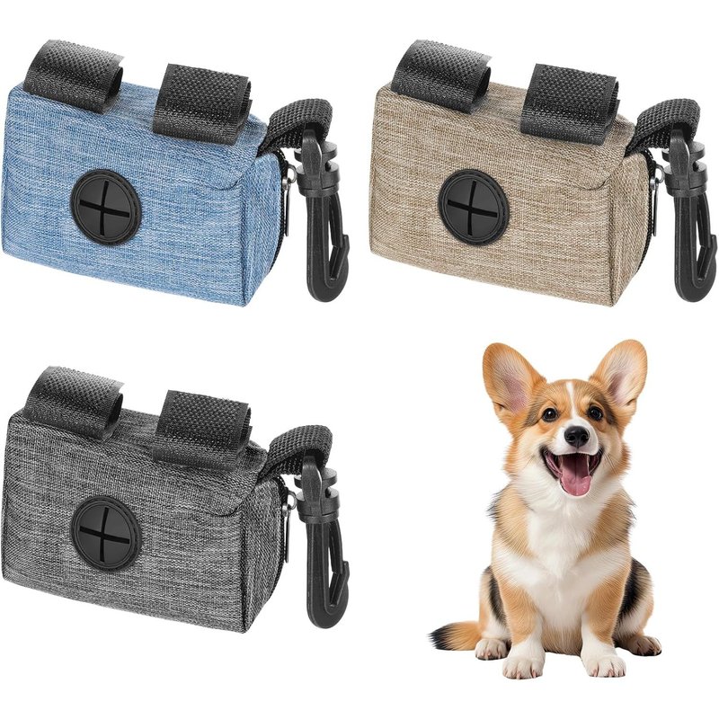 Letnerny-Lot De 3 Distributeurs De Sacs À Déjections Canines, Support De Sac À Déjections Canines Pour Toutes Les Laisses, Distributeur De Sacs À Déjections Canines, Pochette À Fermeture Éclair Avec